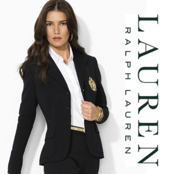 ralph lauren women's blazer with crest